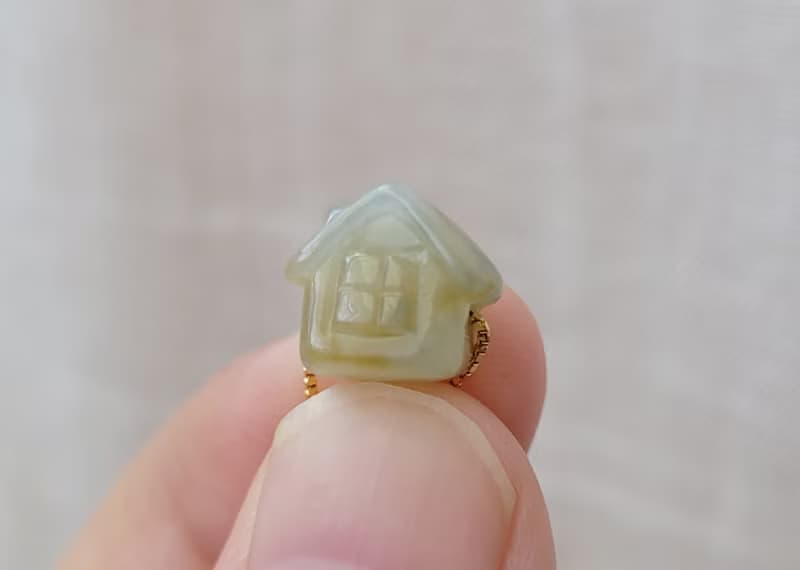 【親翠】天然翡翠 瓜地馬拉冰藍小房子925純銀鎖骨鏈 有房系列