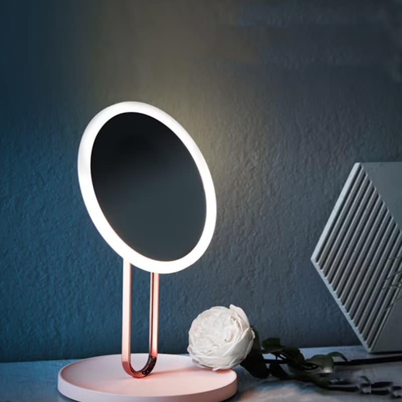【免運特惠】化妝鏡禮盒台式led燈桌面鏡子女友禮物/斐色耐