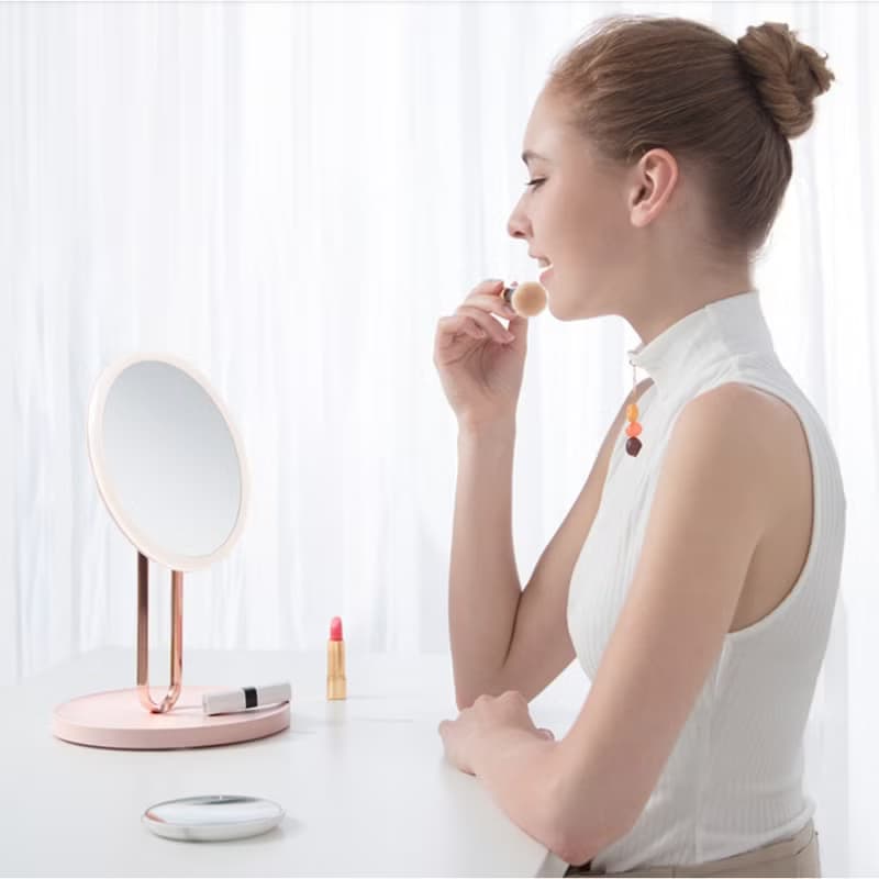 【免運特惠】化妝鏡禮盒台式led燈桌面鏡子女友禮物/斐色耐