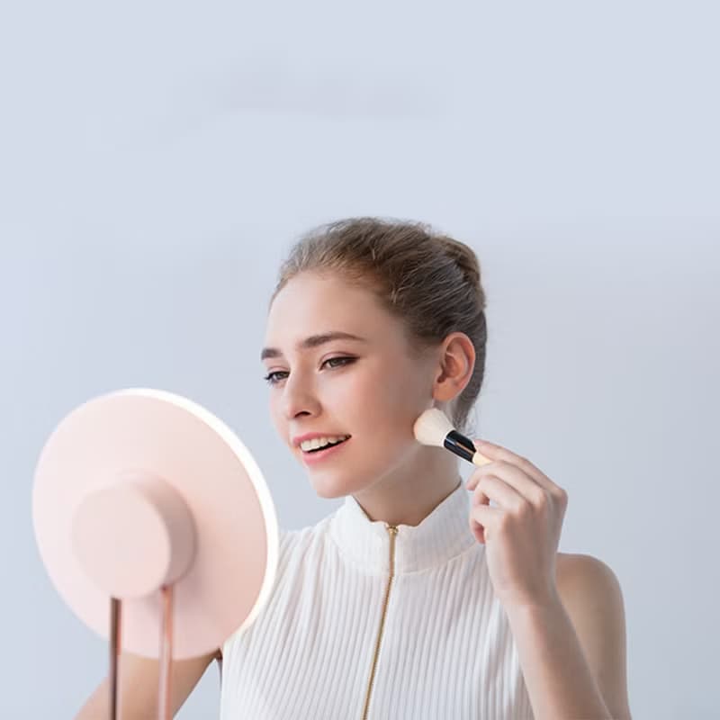 【免運特惠】化妝鏡禮盒台式led燈桌面鏡子女友禮物/斐色耐