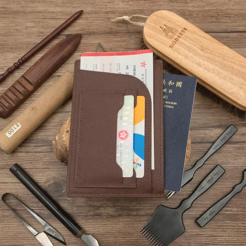【Passport套/護照夾】啡色十字紋牛皮/旅行/多色可選/手工製造