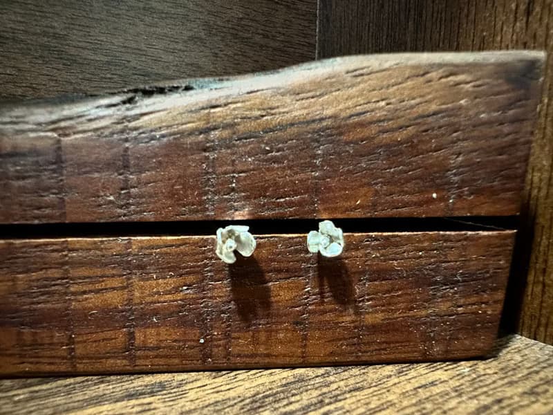 手作銀飾—桂花耳針式耳環 925純銀耳環 桂花耳環 純銀耳環 送禮