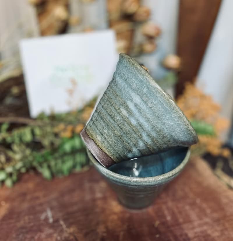 冰藍輪紋握杯/水杯/咖啡杯/酒杯