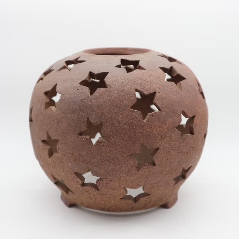 ランプシェード　手びねり　陶器　陶芸作家