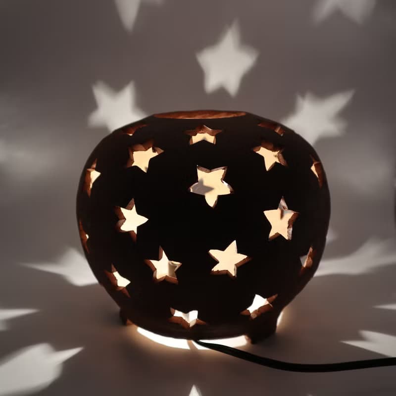 ランプシェード　手びねり　陶器　陶芸作家