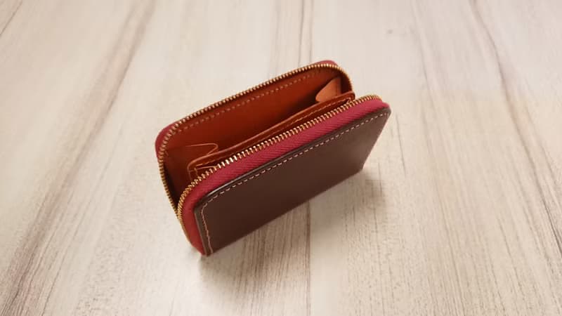 拉鏈短夾零錢包 ㄇ型拉鏈零錢包 真皮全手縫