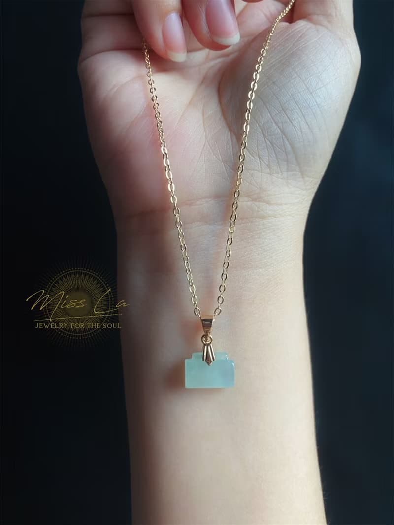 天然緬甸玉翡翠 冰種 長命百歲 長命鎖 禮物 項鍊 滿月禮 彌月禮