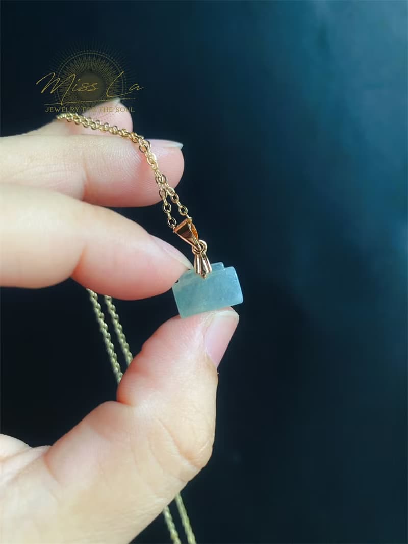 天然緬甸玉翡翠 冰種 長命百歲 長命鎖 禮物 項鍊 滿月禮 彌月禮