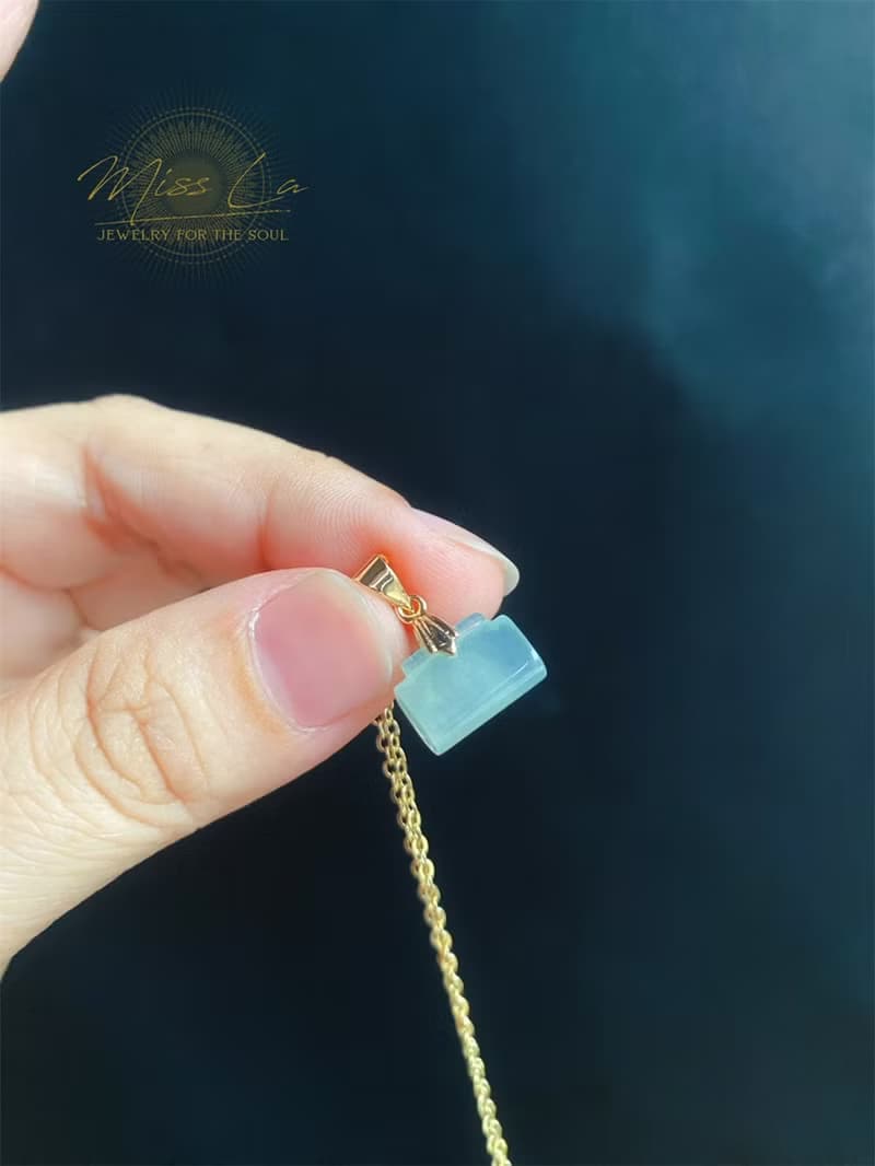 天然緬甸玉翡翠 冰種 長命百歲 長命鎖 禮物 項鍊 滿月禮 彌月禮