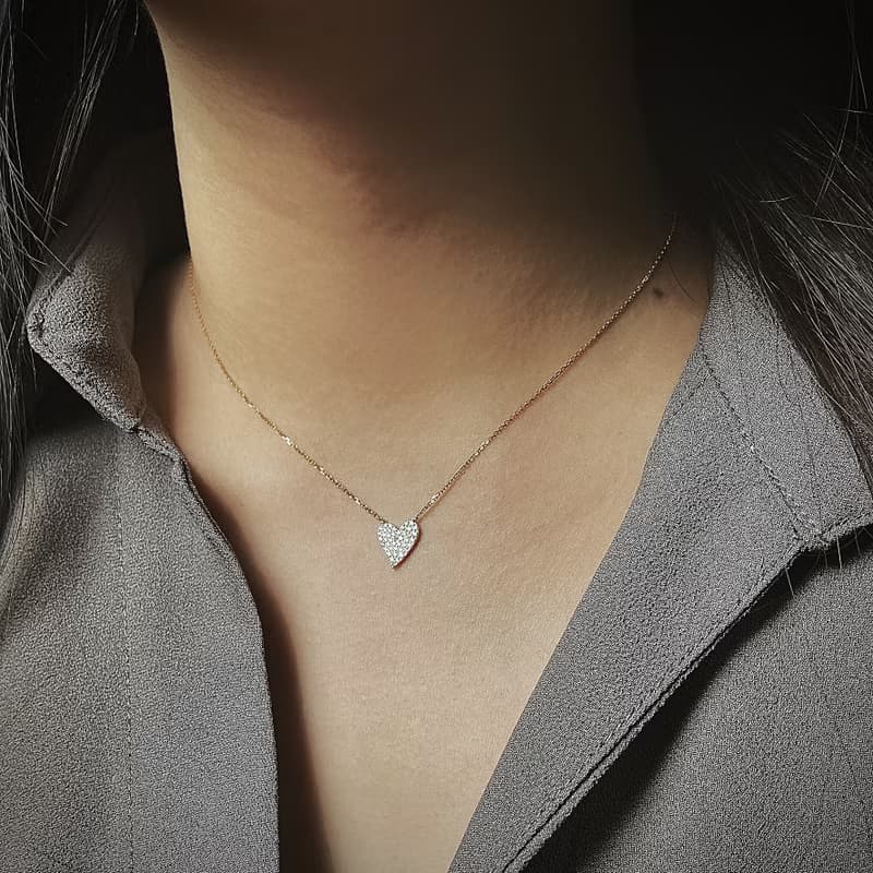 18K Love You 愛心鑽石項鏈