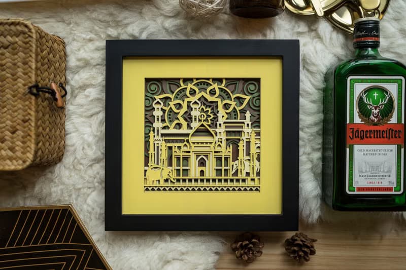 梯木疊雕-印度| ins創意小禮品桌上裝潢擺件擺畫立體牆面裝潢掛畫