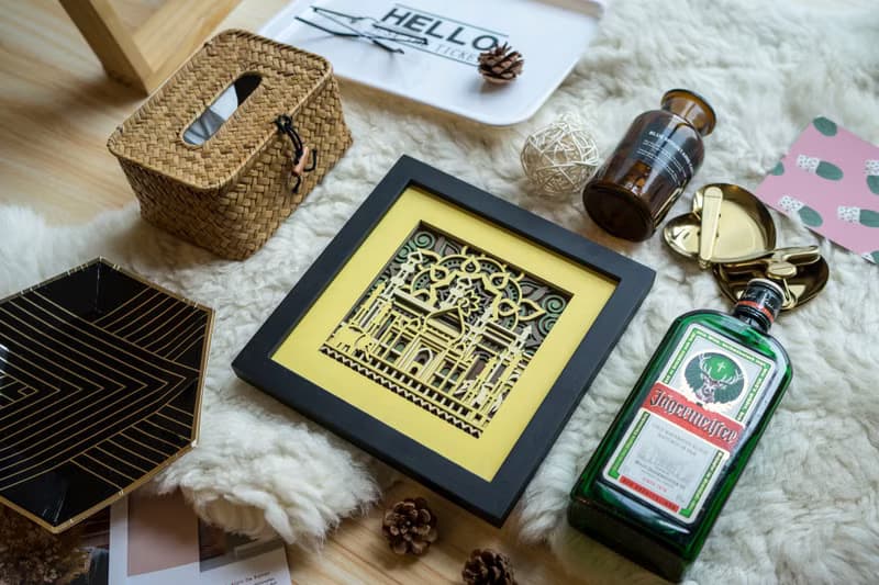 梯木疊雕-印度| ins創意小禮品桌上裝潢擺件擺畫立體牆面裝潢掛畫