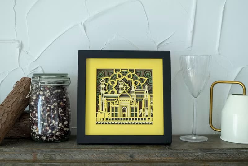 梯木疊雕-印度| ins創意小禮品桌上裝潢擺件擺畫立體牆面裝潢掛畫