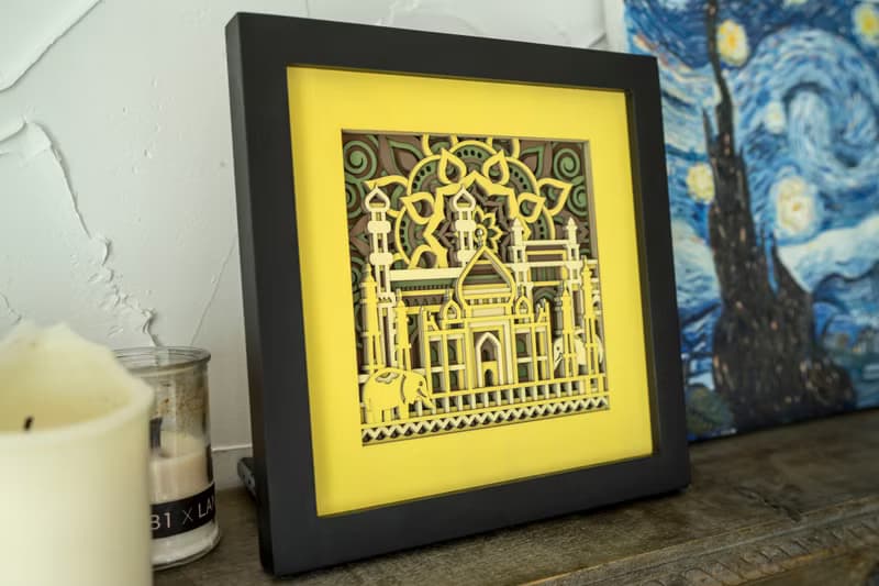 梯木疊雕-印度| ins創意小禮品桌上裝潢擺件擺畫立體牆面裝潢掛畫