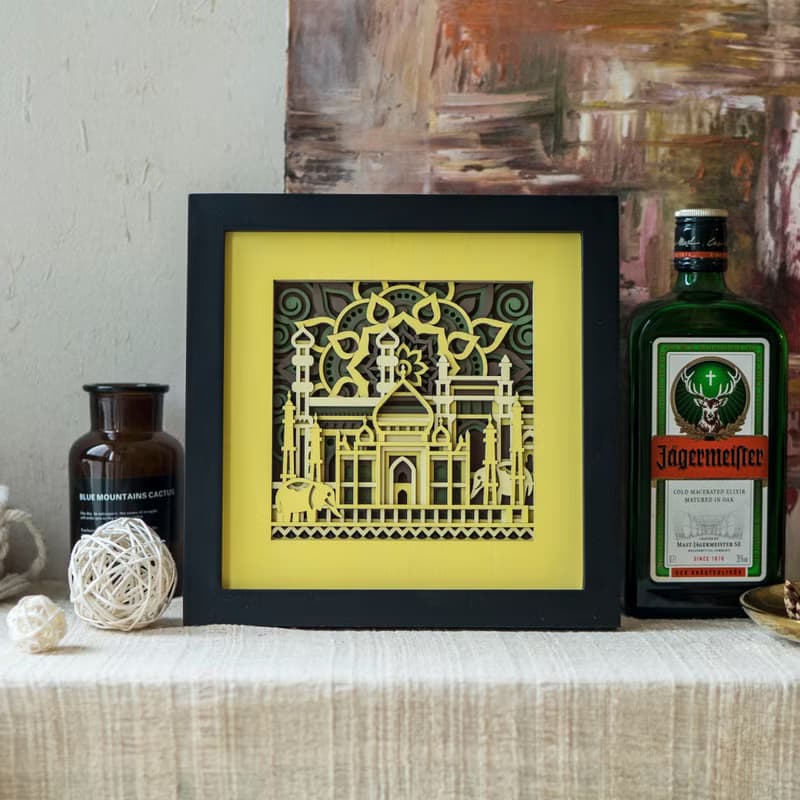 梯木疊雕-印度| ins創意小禮品桌上裝潢擺件擺畫立體牆面裝潢掛畫