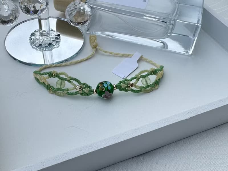 230112 Macrame 南美蠟線 琉璃珠 手鍊