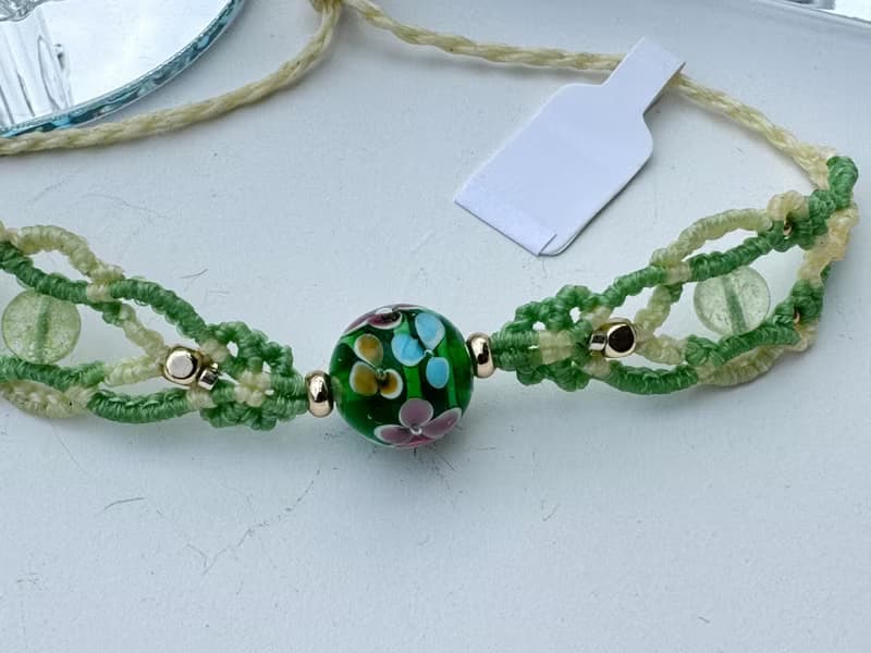 230112 Macrame 南美蠟線 琉璃珠 手鍊