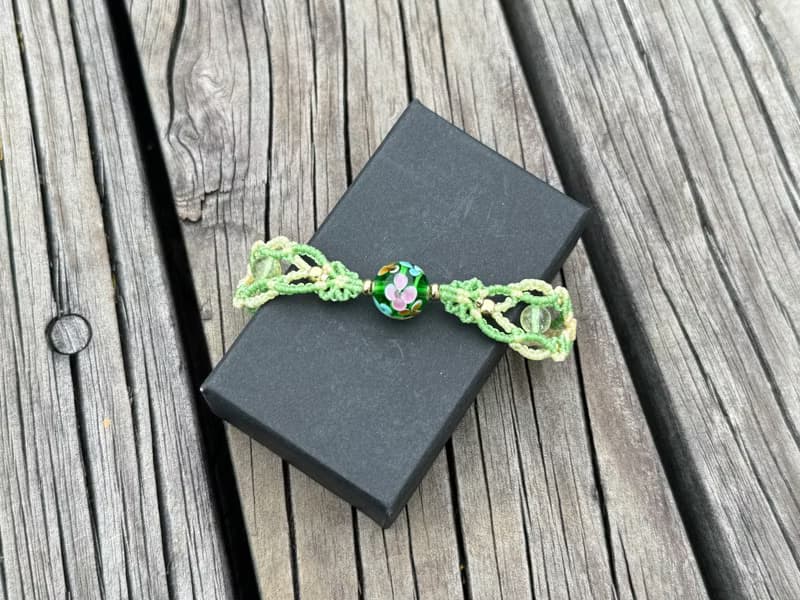 230112 Macrame 南美蠟線 琉璃珠 手鍊