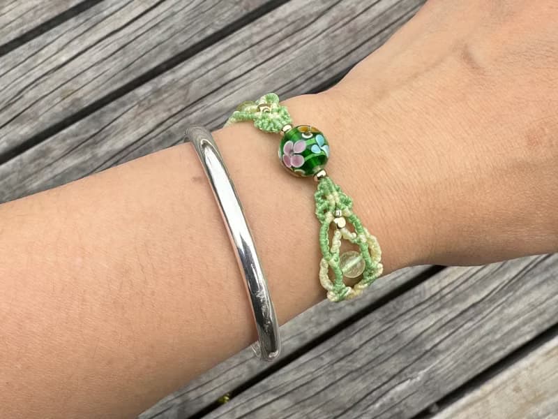 230112 Macrame 南美蠟線 琉璃珠 手鍊