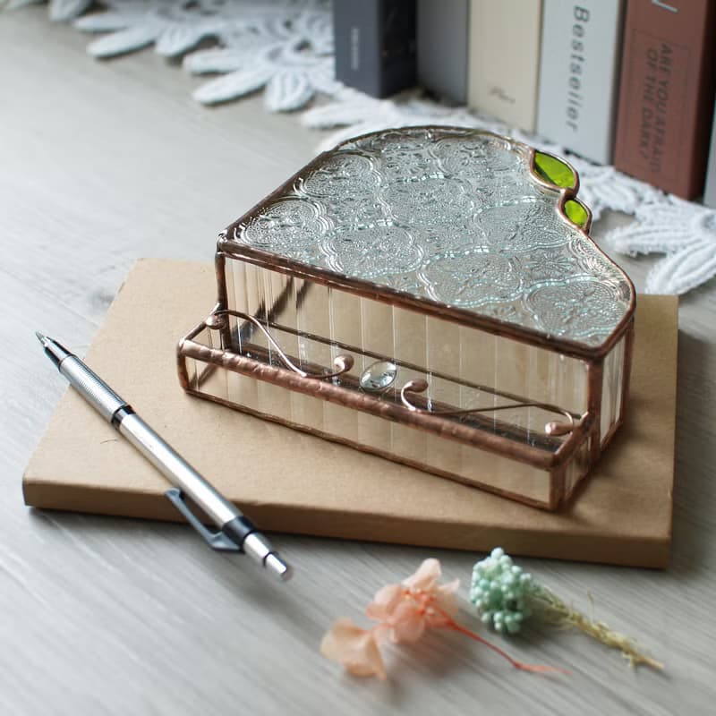 鋼琴造型飾品盒/玻璃珠寶盒