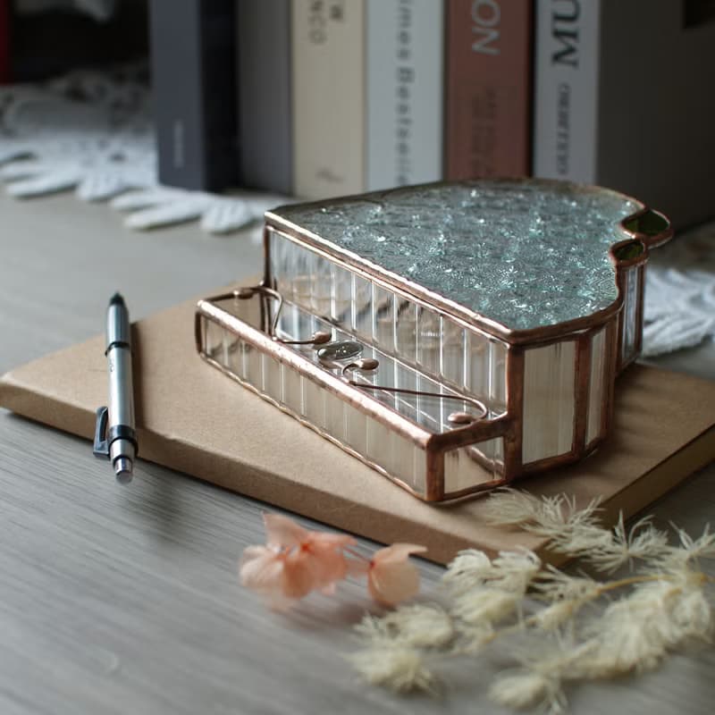 鋼琴造型飾品盒/玻璃珠寶盒