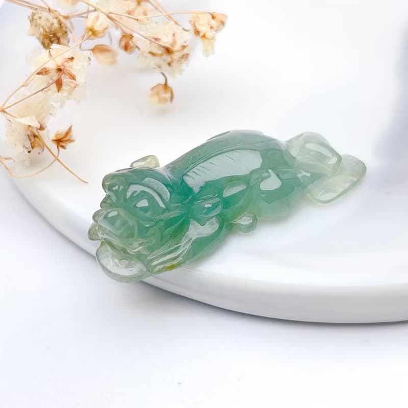 【招財神獸】冰綠翡翠貔貅擺飾 | 天然緬甸玉翡翠A貨|送禮