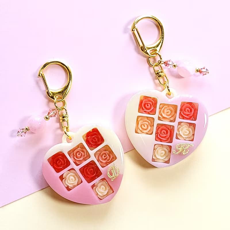 愛心字母盒子玫瑰巧克力鑰匙圈 個人化