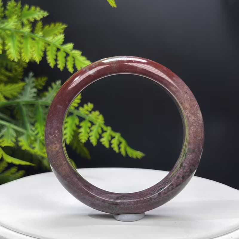 多彩海洋碧玉手镯 54MM 魚籽老料天眼 玉髓手環 促進內心平衡和諧