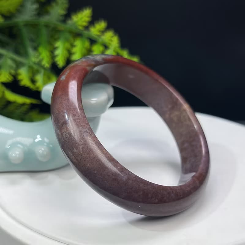 多彩海洋碧玉手镯 54MM 魚籽老料天眼 玉髓手環 促進內心平衡和諧