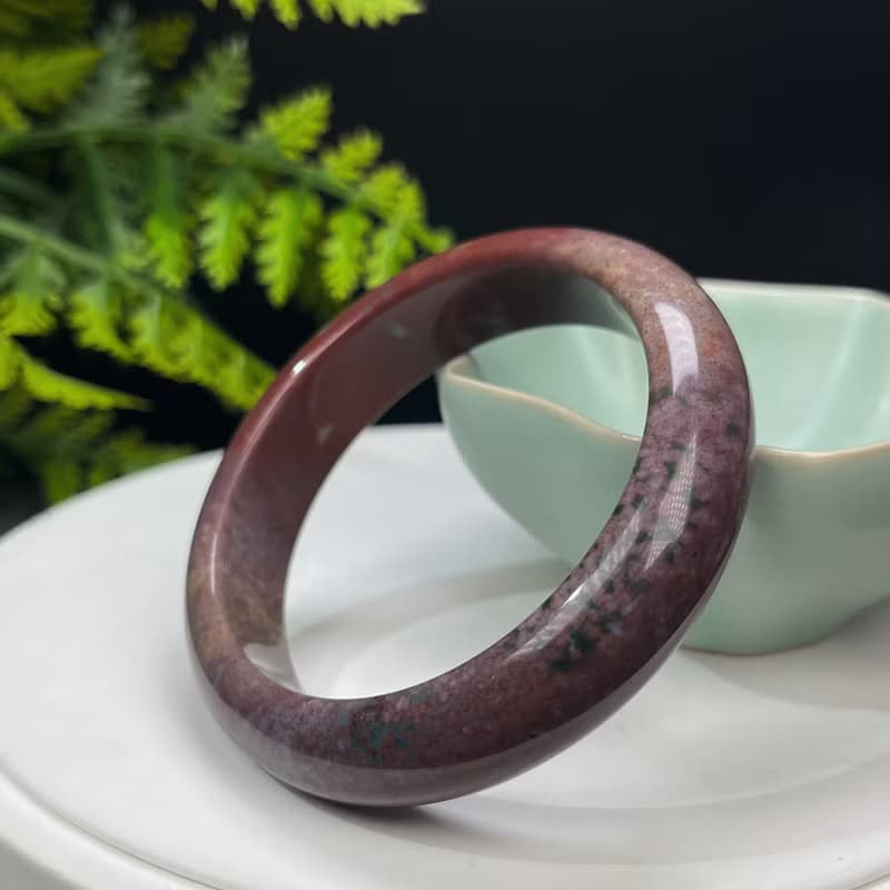 多彩海洋碧玉手镯 54MM 魚籽老料天眼 玉髓手環 促進內心平衡和諧