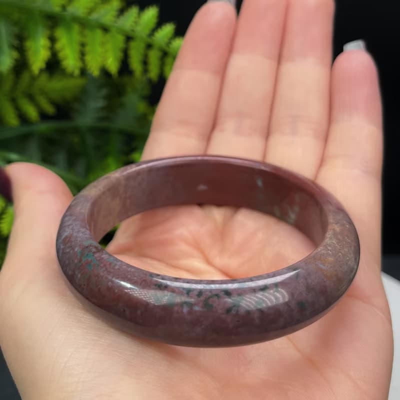 多彩海洋碧玉手镯 54MM 魚籽老料天眼 玉髓手環 促進內心平衡和諧