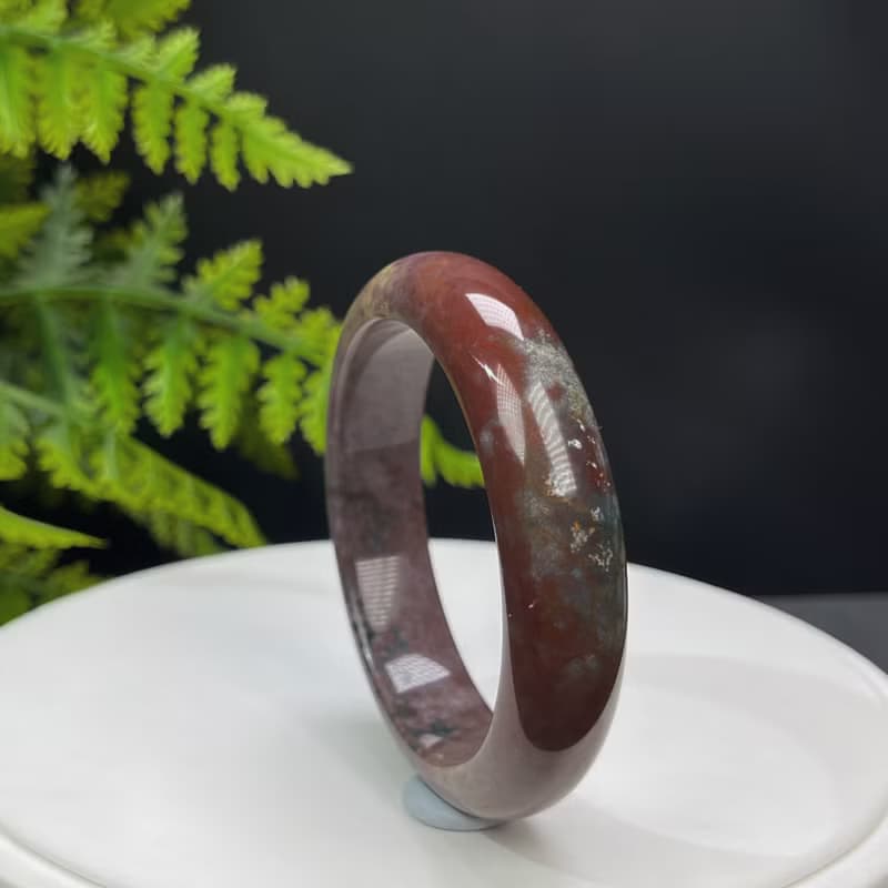 多彩海洋碧玉手镯 54MM 魚籽老料天眼 玉髓手環 促進內心平衡和諧