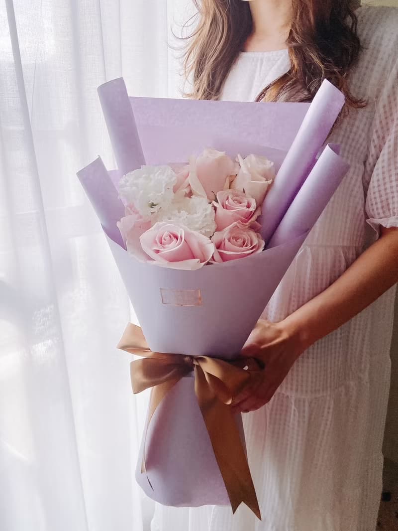 【日式花束】粉色溫柔鮮花花束 母親節花束 鮮花