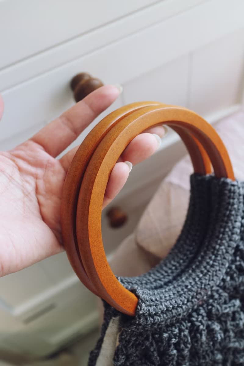 【限量現貨】Handmade手工編織亞麻棉繩編織袋/手提包/木把手包