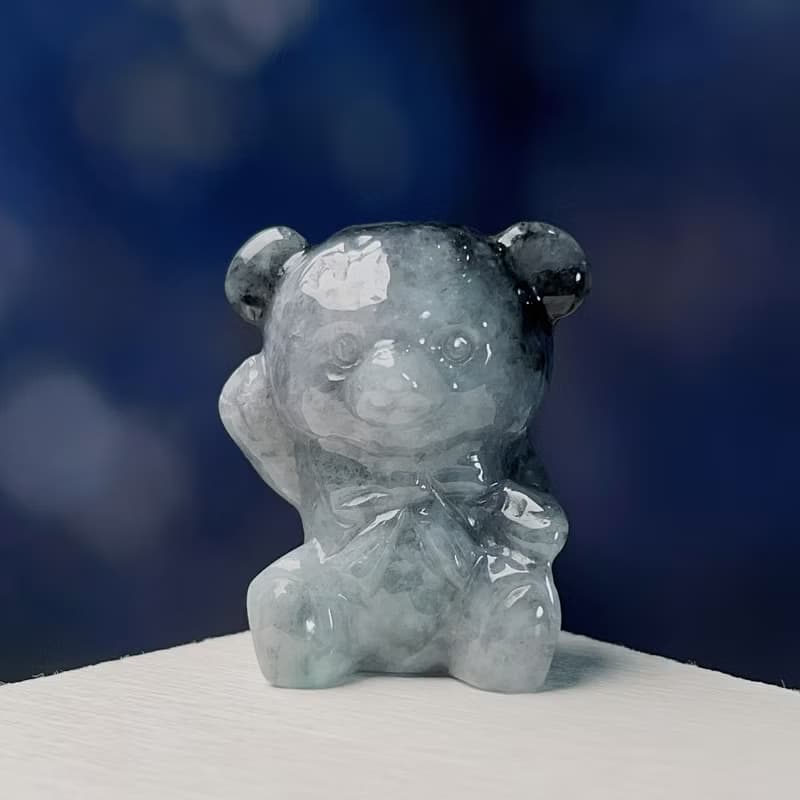 飄烏雞翡翠熊熊 | 天然緬甸玉A貨翡翠 | 送禮
