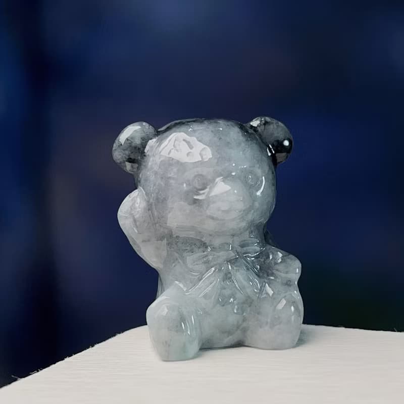 飄烏雞翡翠熊熊 | 天然緬甸玉A貨翡翠 | 送禮