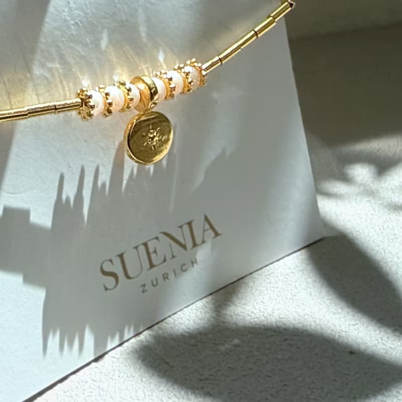 晨光星語 手工玻璃珠黃銅手鍊   可調手圍