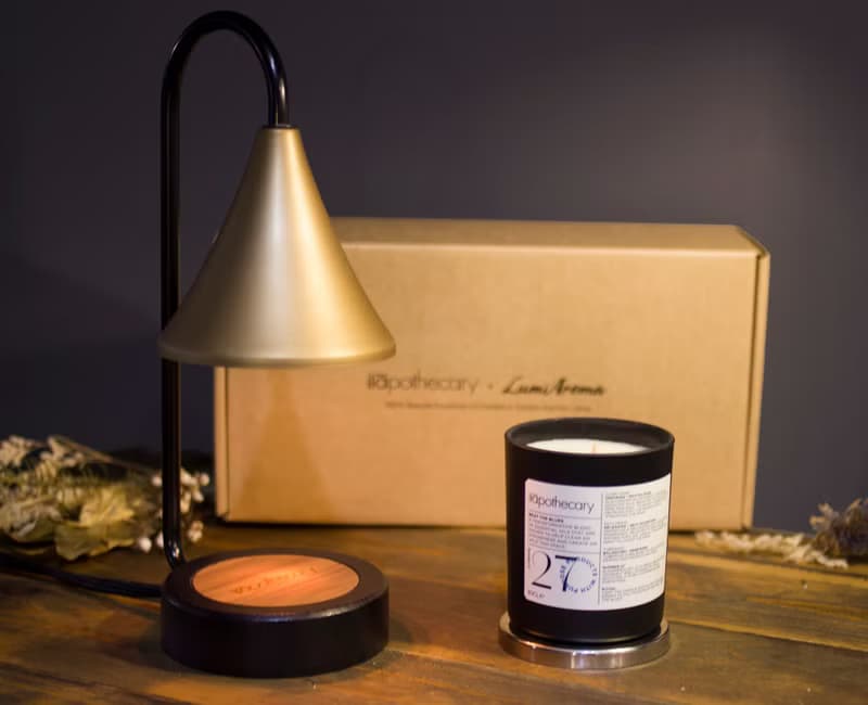 【ilāpothecary X LumiAroma】No. 27藍鬱晚香精油蠟燭+融燭燈