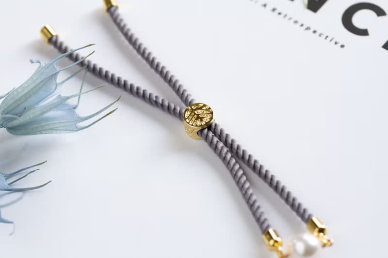 あこや真珠 ナイロンコードブレスレット　グレー