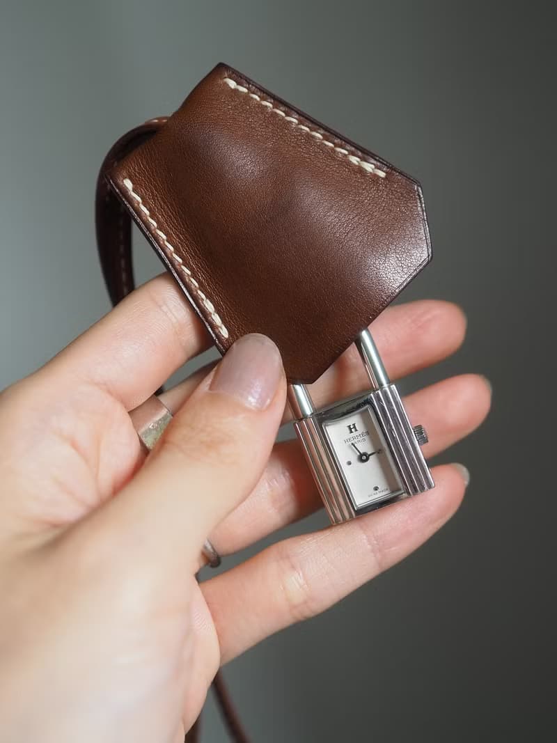 HERMÈS Kelly Clochette Watch ケリー クロシェット ウォッチ 腕時計 シルバー ブラウン ユニセックス ヴィンテージ