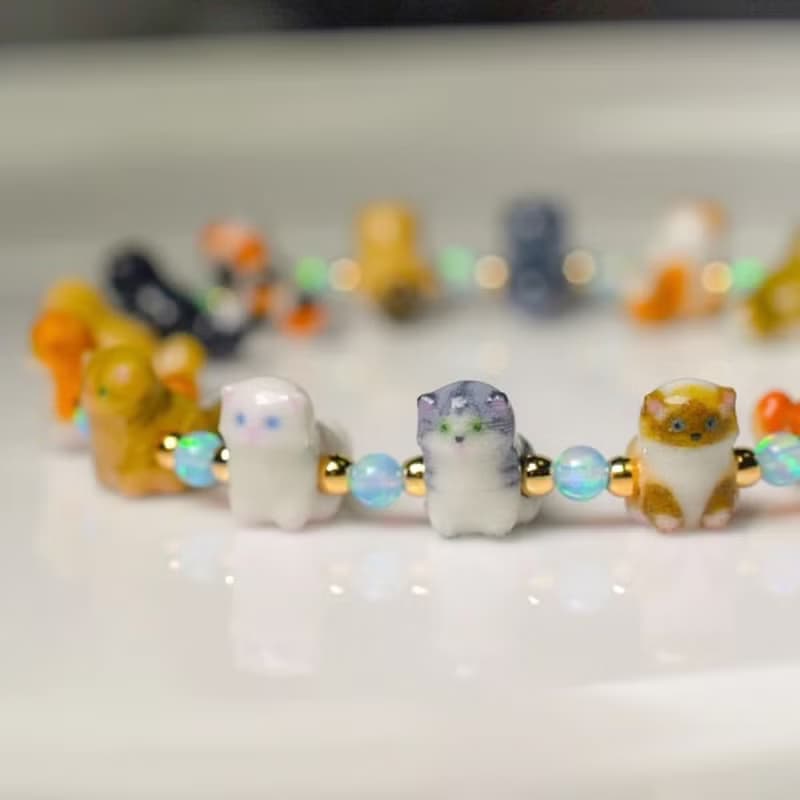 受注製作 長毛ニャンコ会議ウルトラミニ 猫ブレスレット