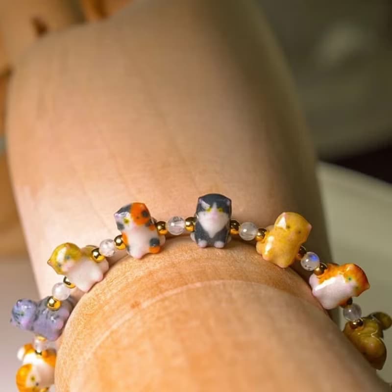 受注製作 長毛ニャンコ会議ウルトラミニ 猫ブレスレット