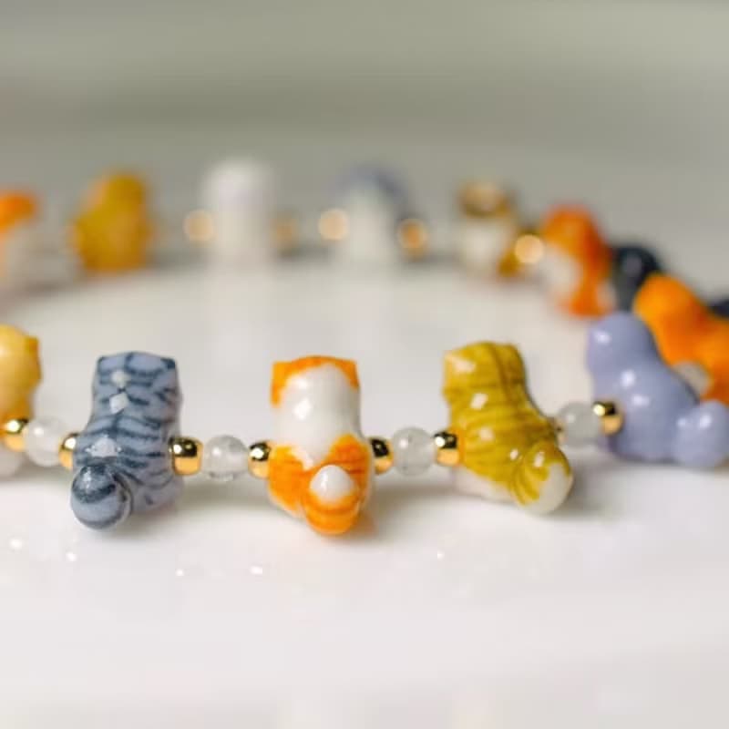 受注製作 長毛ニャンコ会議ウルトラミニ 猫ブレスレット