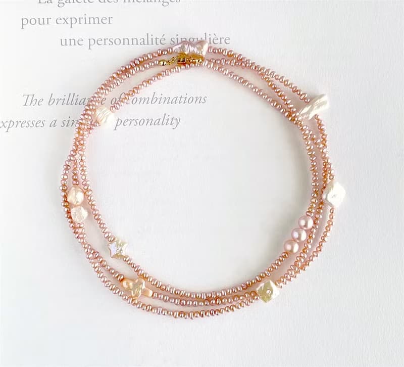 淡水真珠  3wayにも4wayにも楽しめる、超ロング パールのネックレス 1点もの