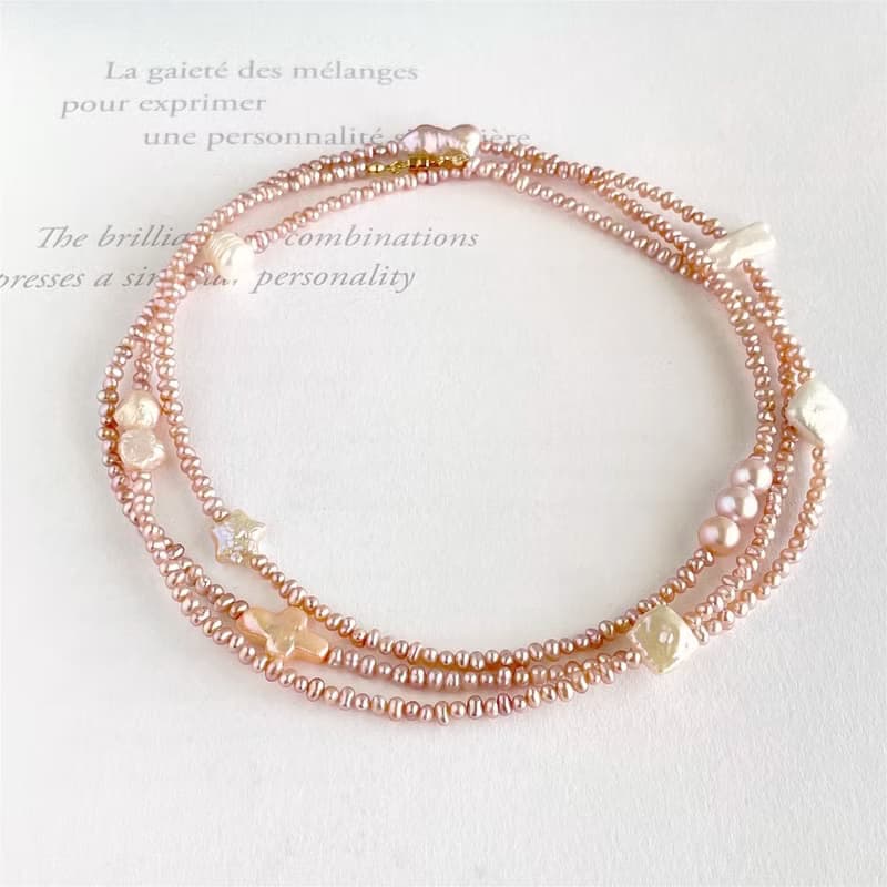 淡水真珠  3wayにも4wayにも楽しめる、超ロング パールのネックレス 1点もの