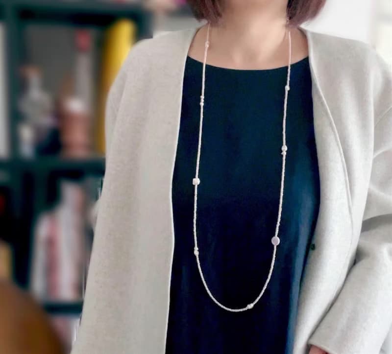 淡水真珠  3wayにも4wayにも楽しめる、超ロング パールのネックレス 1点もの