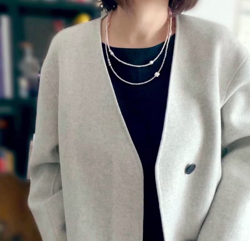 淡水真珠  3wayにも4wayにも楽しめる、超ロング パールのネックレス 1点もの