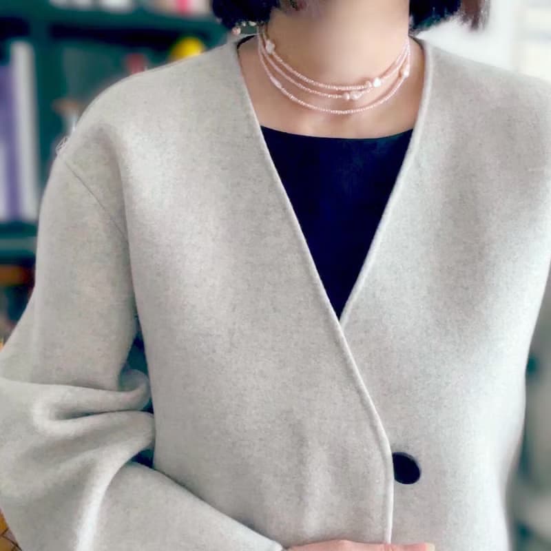 淡水真珠  3wayにも4wayにも楽しめる、超ロング パールのネックレス 1点もの