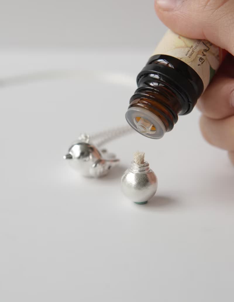 純銀胖胖鳥香氛精油薰香項鍊