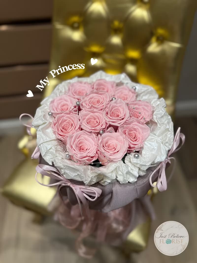 永生花玫瑰花束 公主裙布藝包裝
